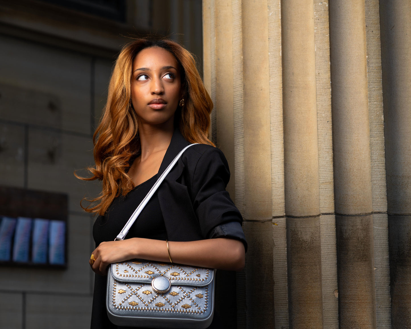 Bahli - Weaved Handbag - Silver