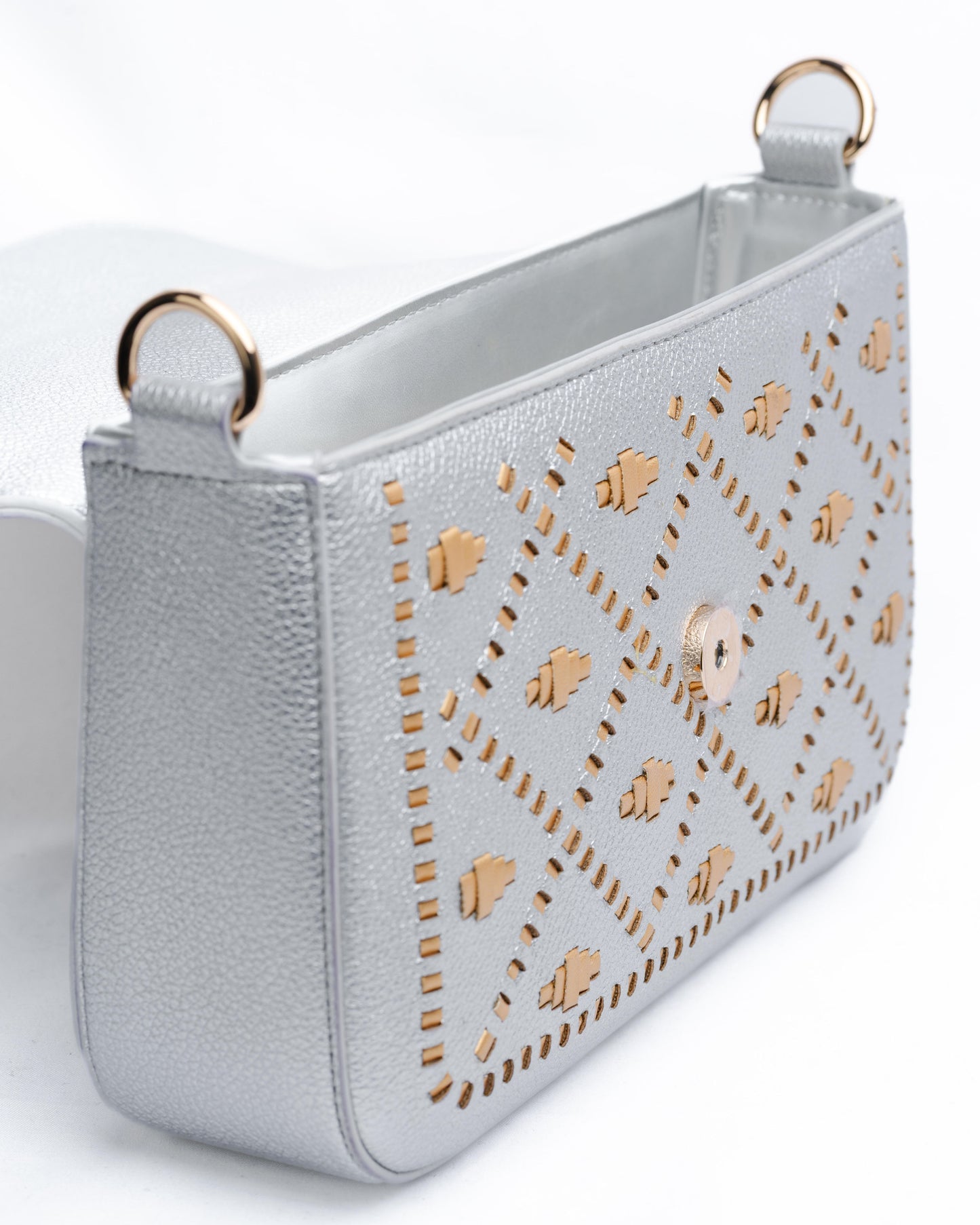 Bahli - Weaved Handbag - Silver