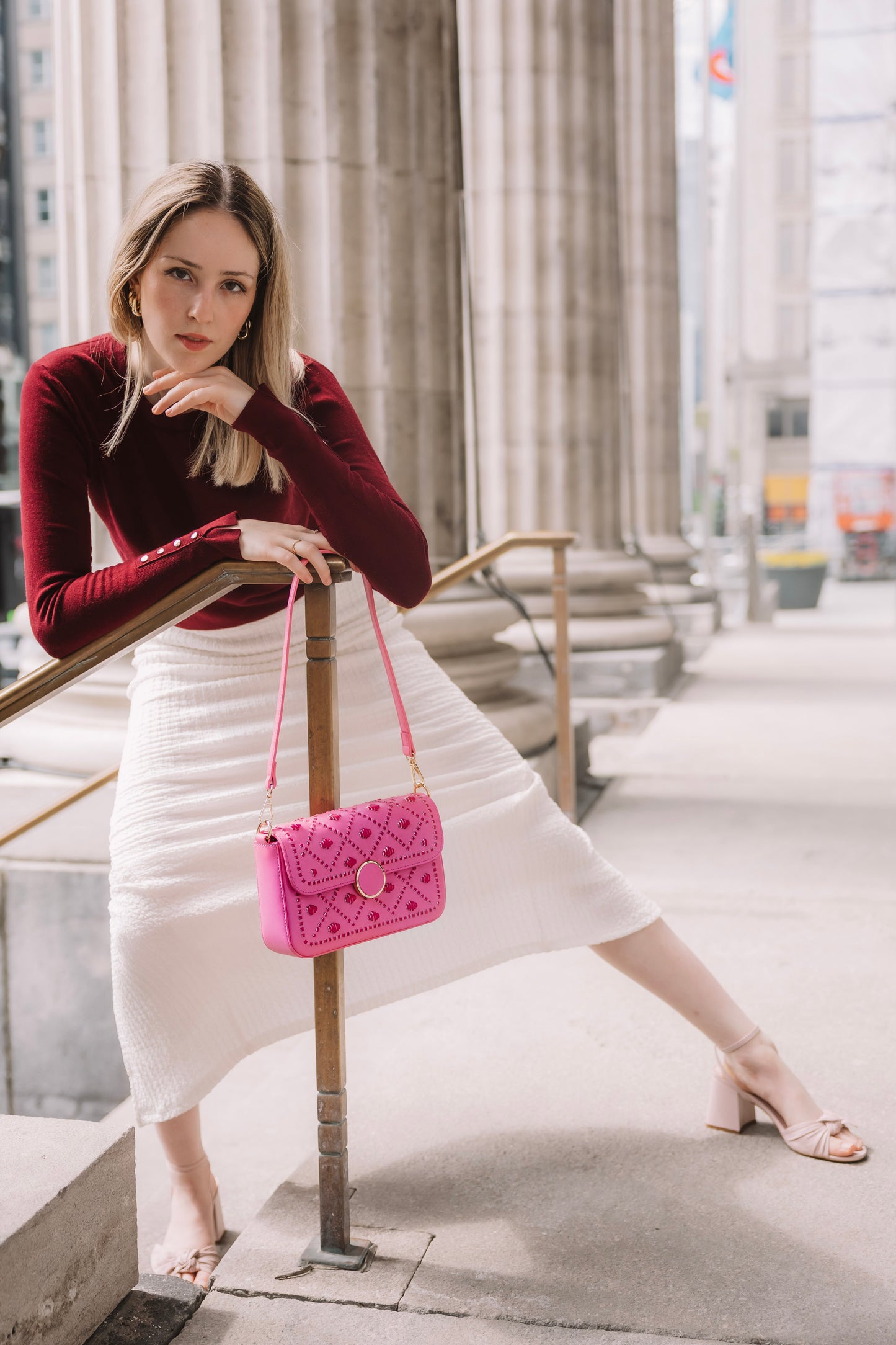 New Arrival - Bahli - Weaved Handbag - Pink