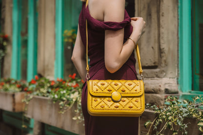 New Arrival - Bahli- Weaved Handbag - Mustard Yellow