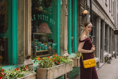 New Arrival - Bahli- Weaved Handbag - Mustard Yellow