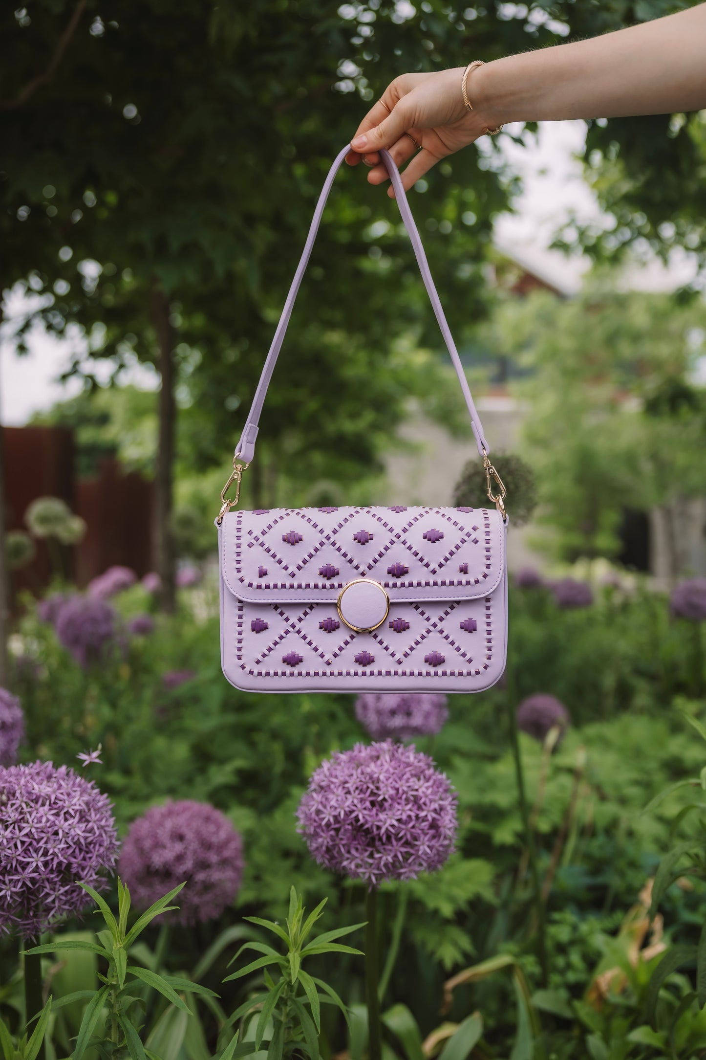 New Arrival - Bahli - Weaved Handbag - Mauve