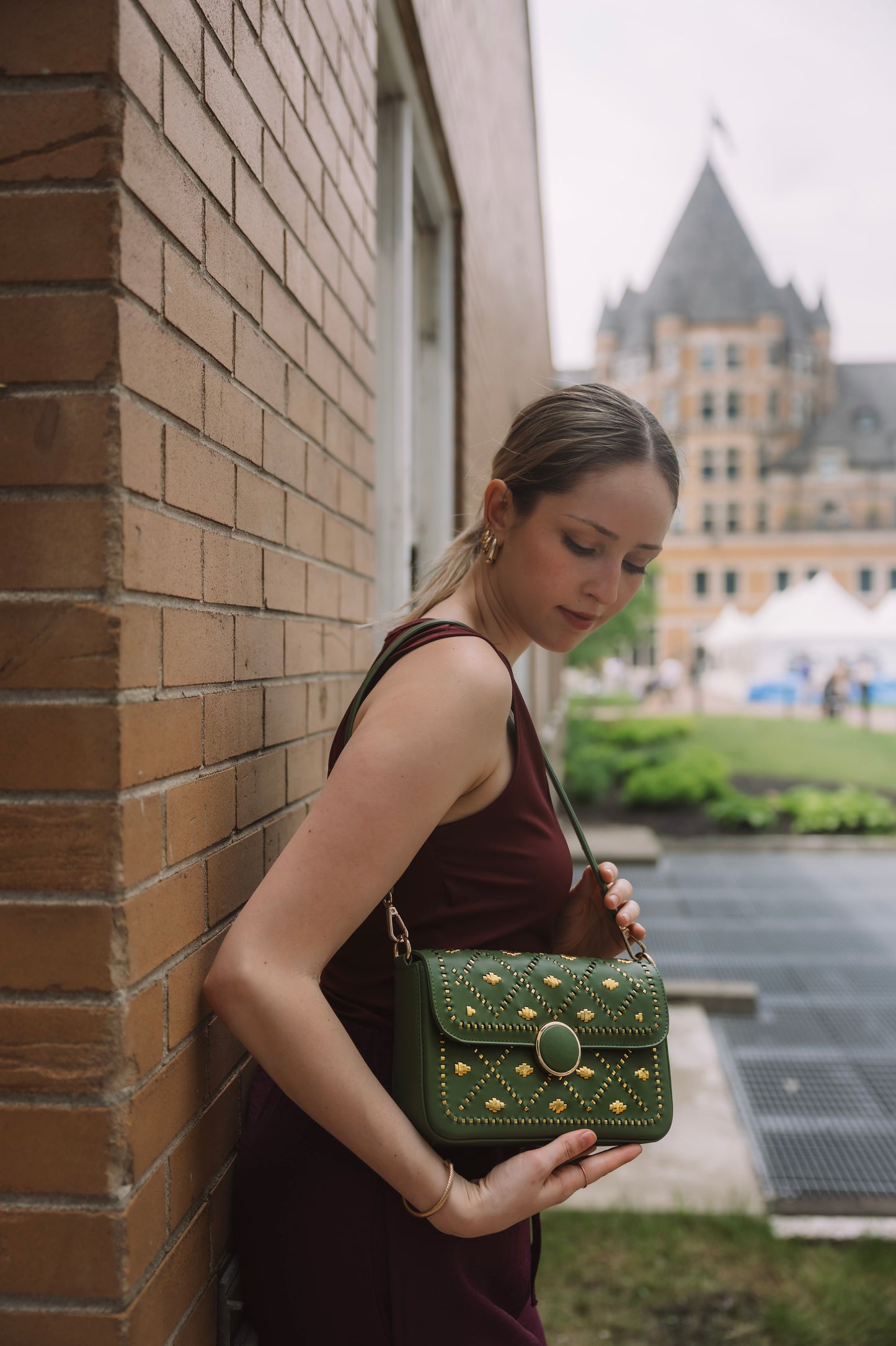 New Arrival - Bahli - Weaved Handbag - Olive Green