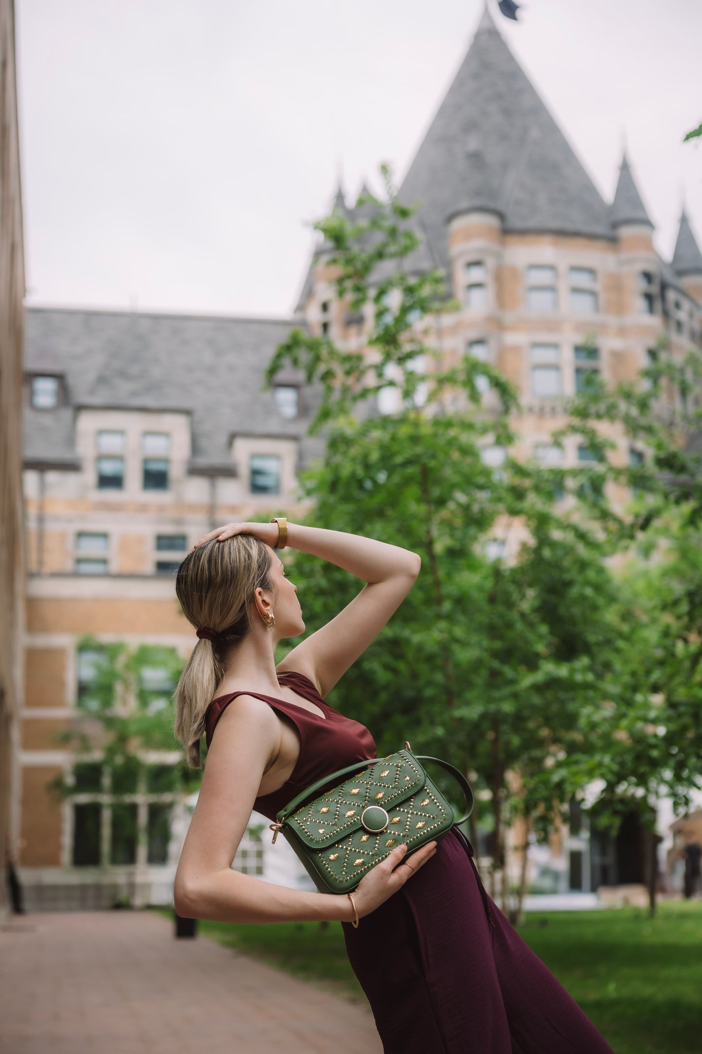 New Arrival - Bahli - Weaved Handbag - Olive Green