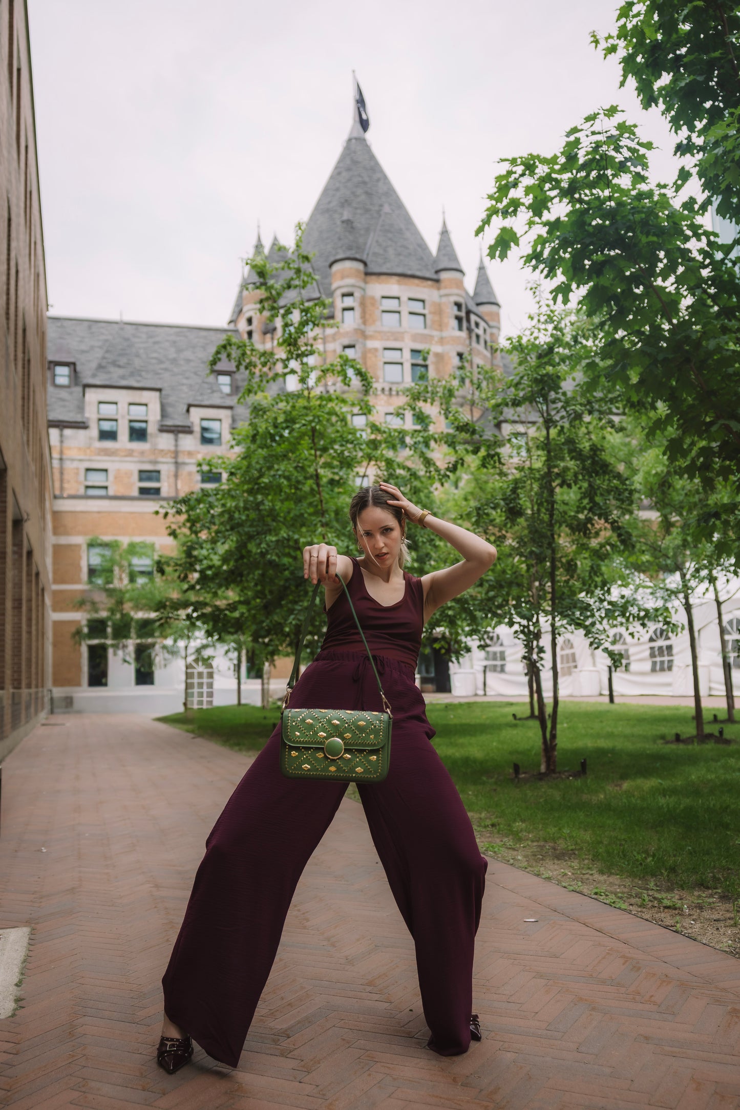 New Arrival - Bahli - Weaved Handbag - Olive Green