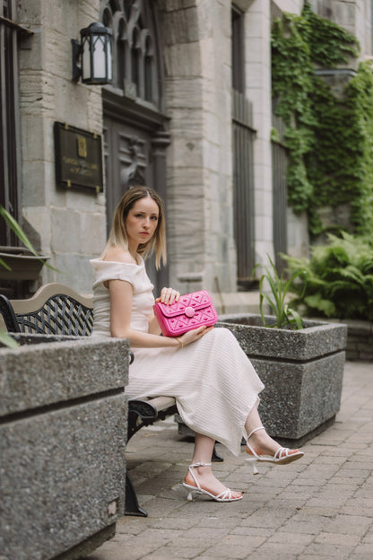 New Arrival - Bahli - Weaved Handbag - Pink