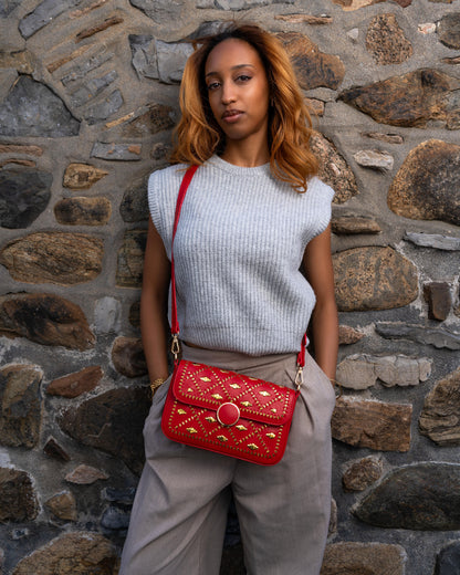 Bahli - Weaved Handbag - Red