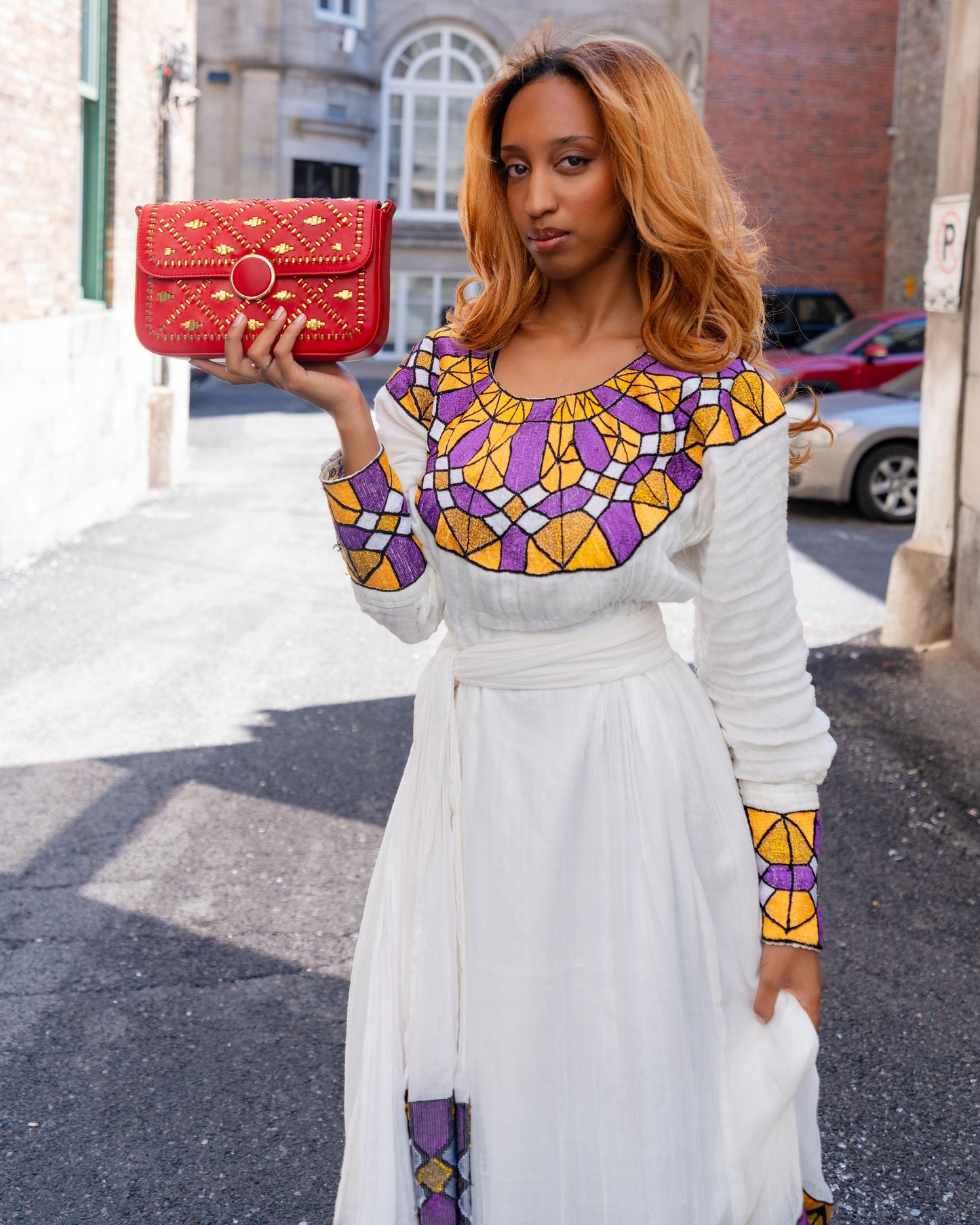 Bahli - Weaved Handbag - Red