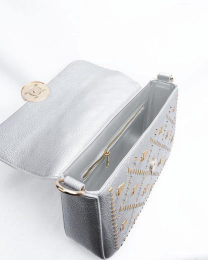 Bahli - Weaved Handbag - Silver