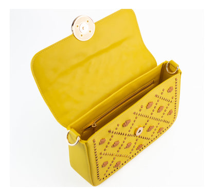 New Arrival - Bahli- Weaved Handbag - Mustard Yellow