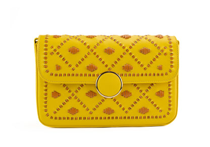 New Arrival - Bahli- Weaved Handbag - Mustard Yellow