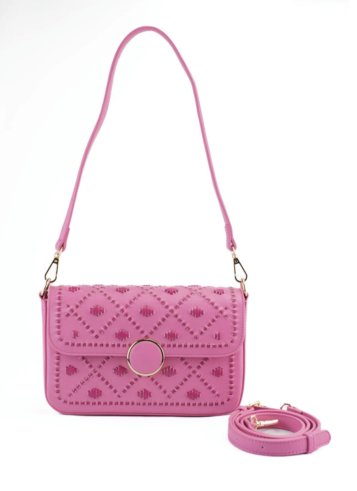 New Arrival - Bahli - Weaved Handbag - Pink