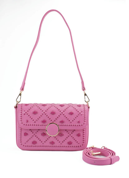 New Arrival - Bahli - Weaved Handbag - Pink
