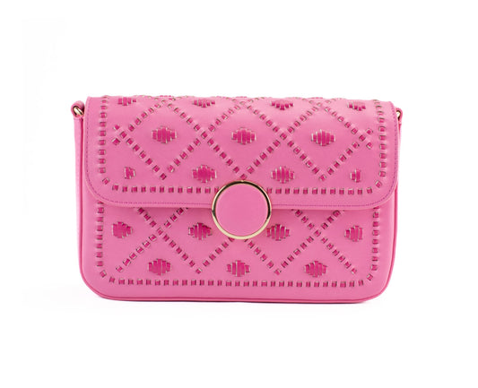 New Arrival - Bahli - Weaved Handbag - Pink